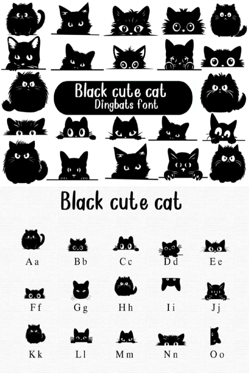 Black Cute Cat Font