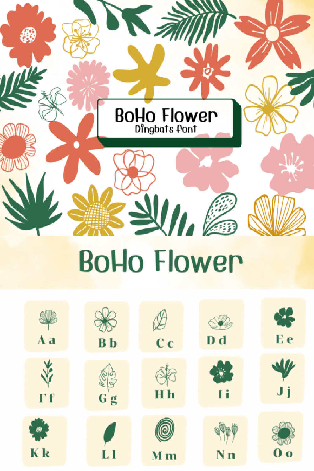 Boho Flower Font