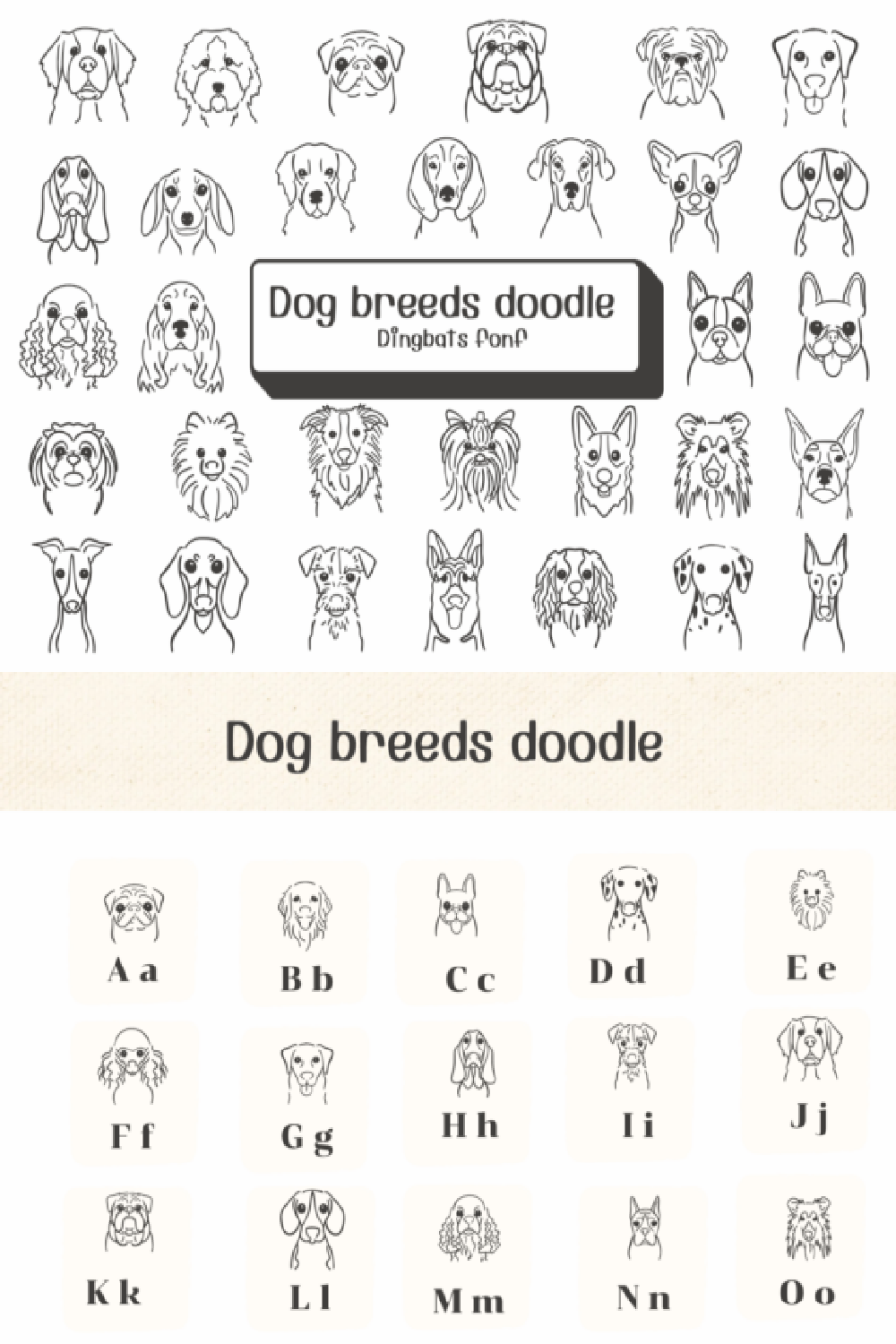 Dog Breeds Doodle Font