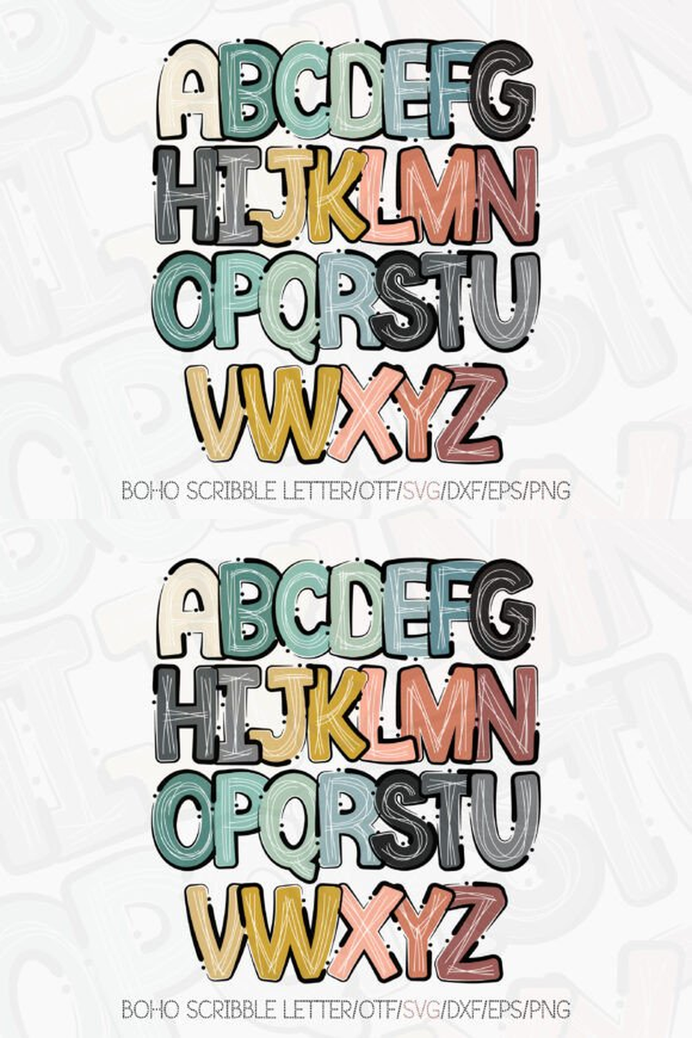 Boho Scribble Letter Font