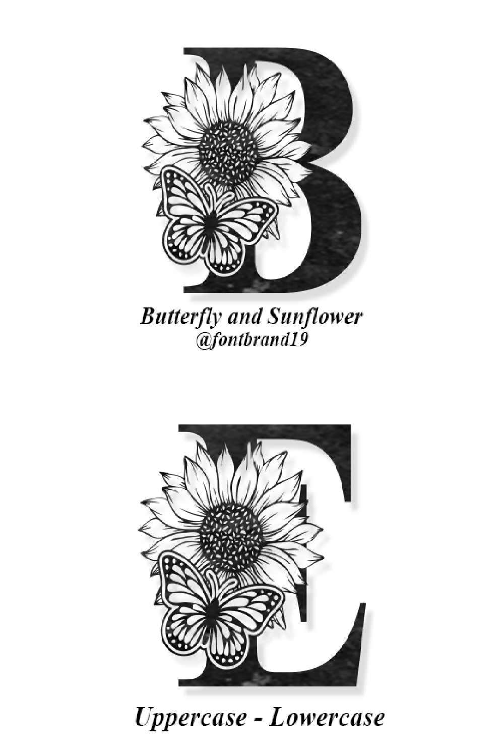 Butterfly and Sunflower Font