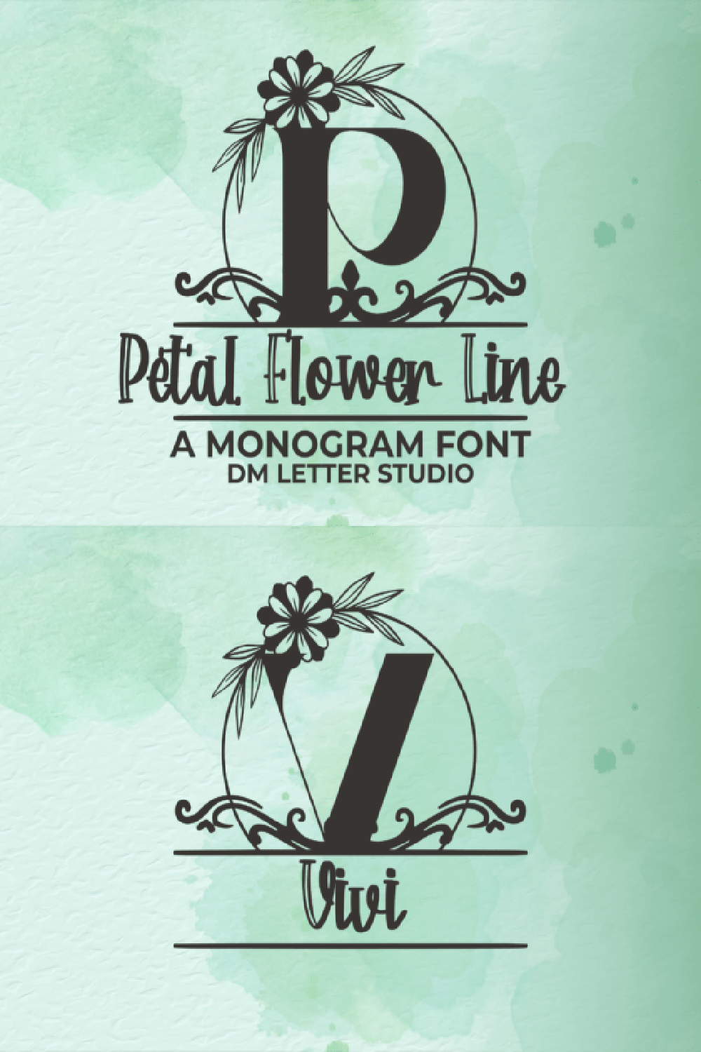 Petal Flower Line Monogram Font