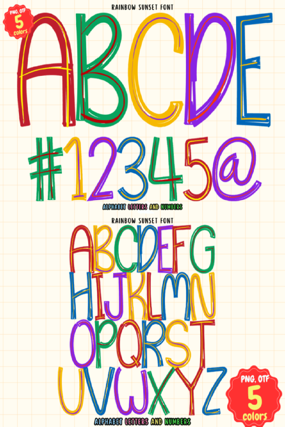 Rainbow Sunset Font