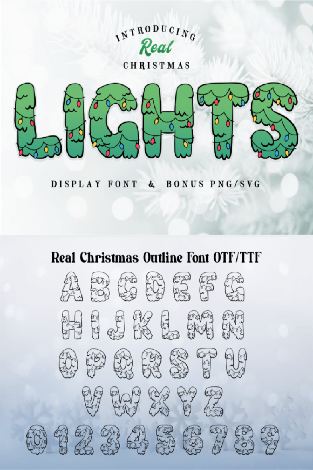 Real Christmas Lights Font