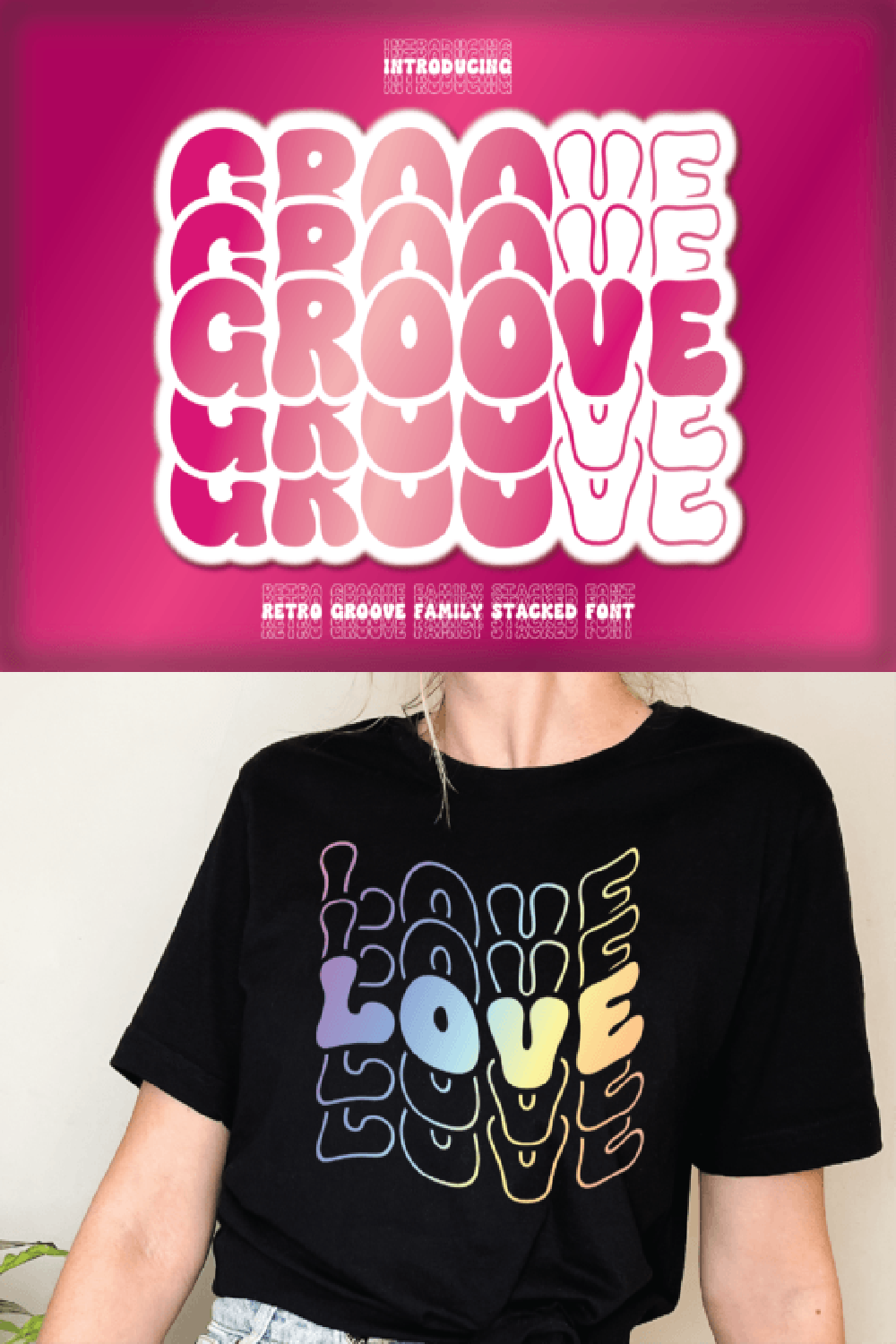 Retro Groove Stacked Font