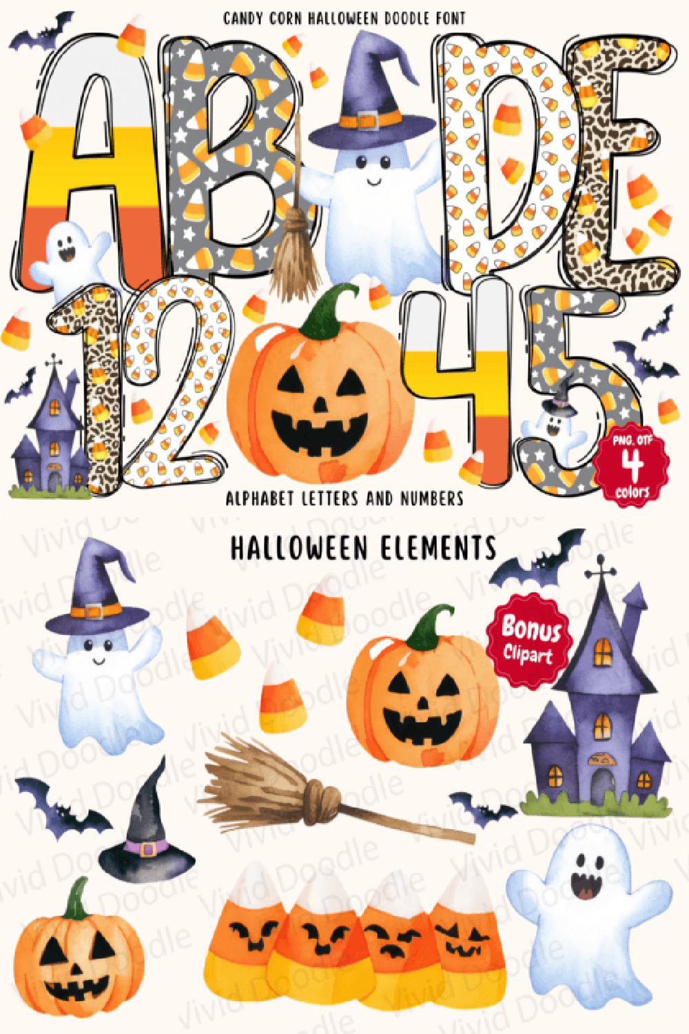 Candy Corn Halloween Doodle Font