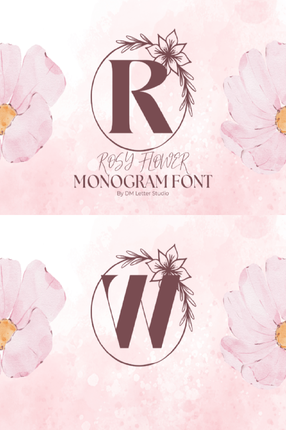 Rosy Flower Monogram Font
