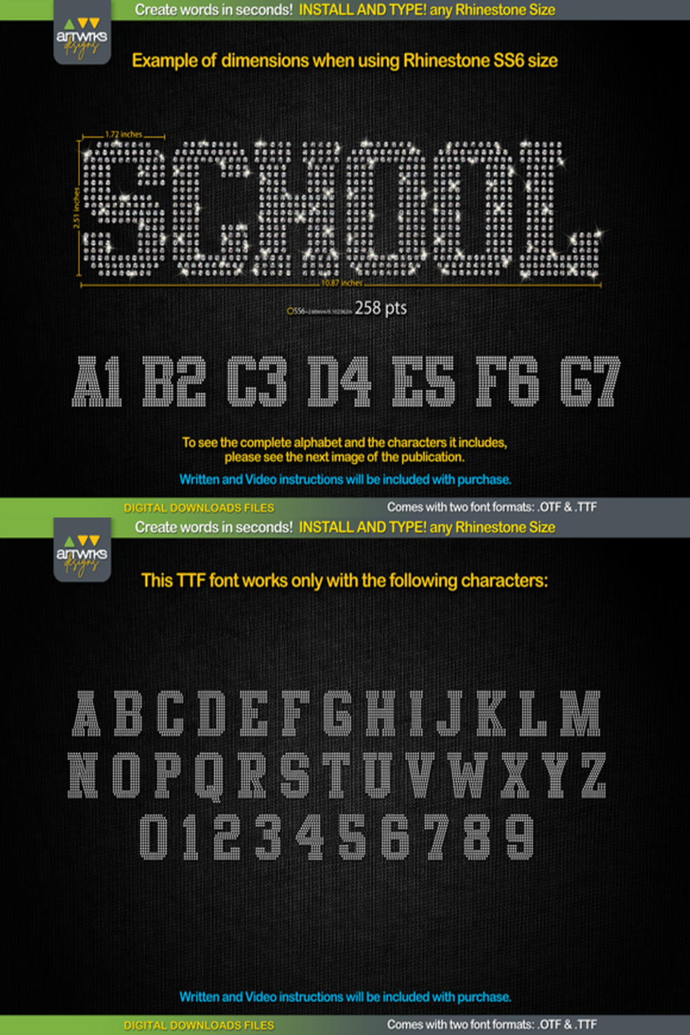 RS02 Atletico TTF RHINESTONE Template Font