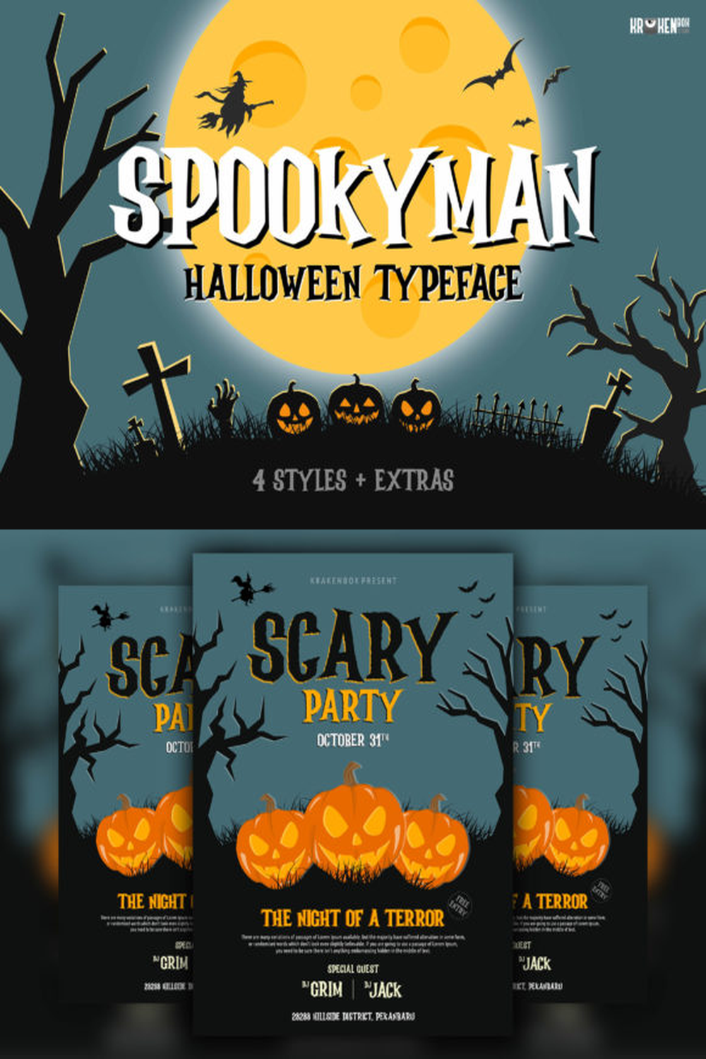 Spookyman – Halloween Typeface + Extras Font