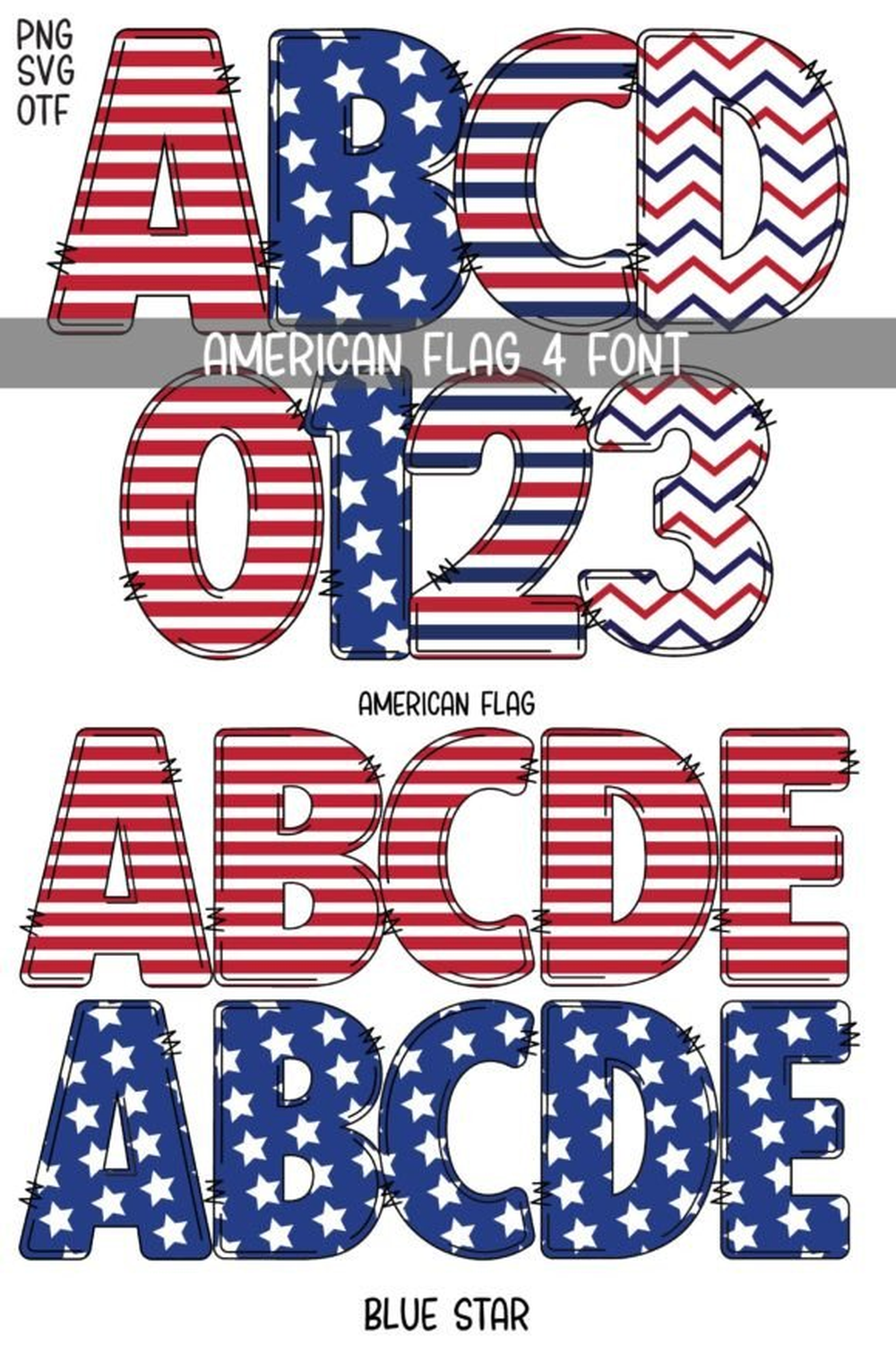 American Flag Font
