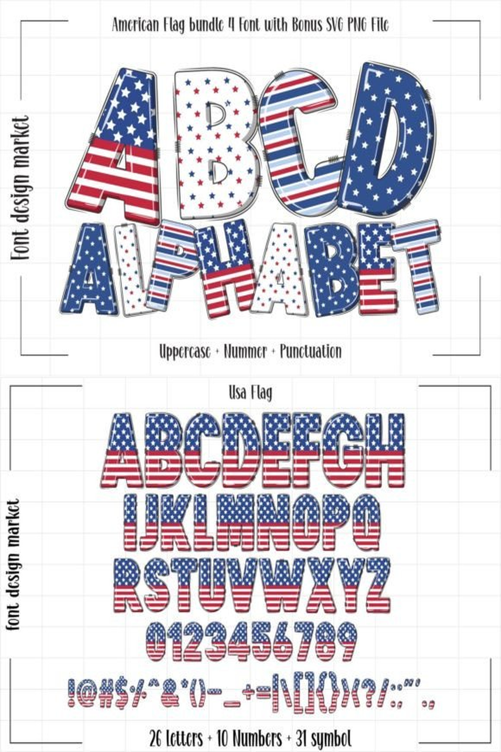 American Flag Font