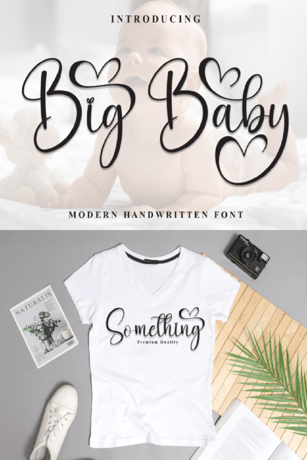 Big Baby Font: Cute Handwritten Script for Wedding & Baby Designs
